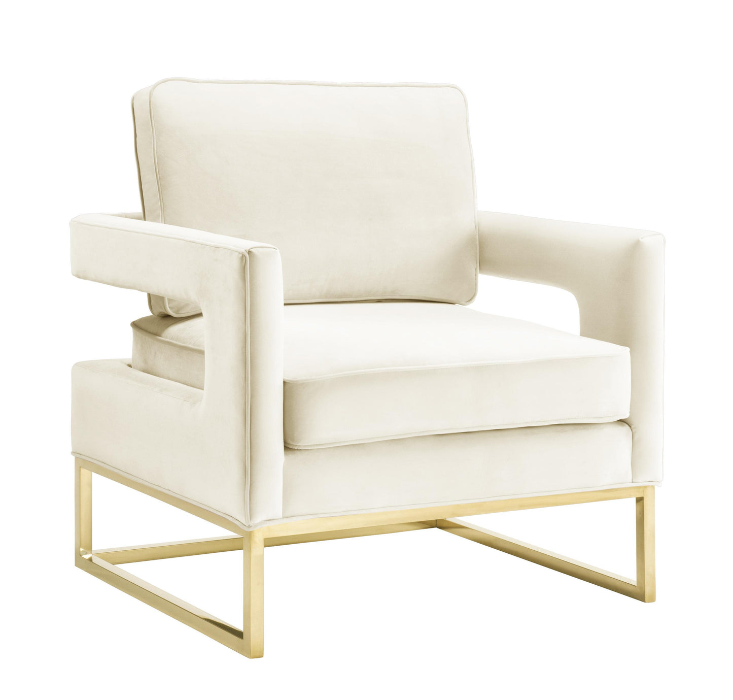 Avery Performance Velvet Accent Chair - Cream