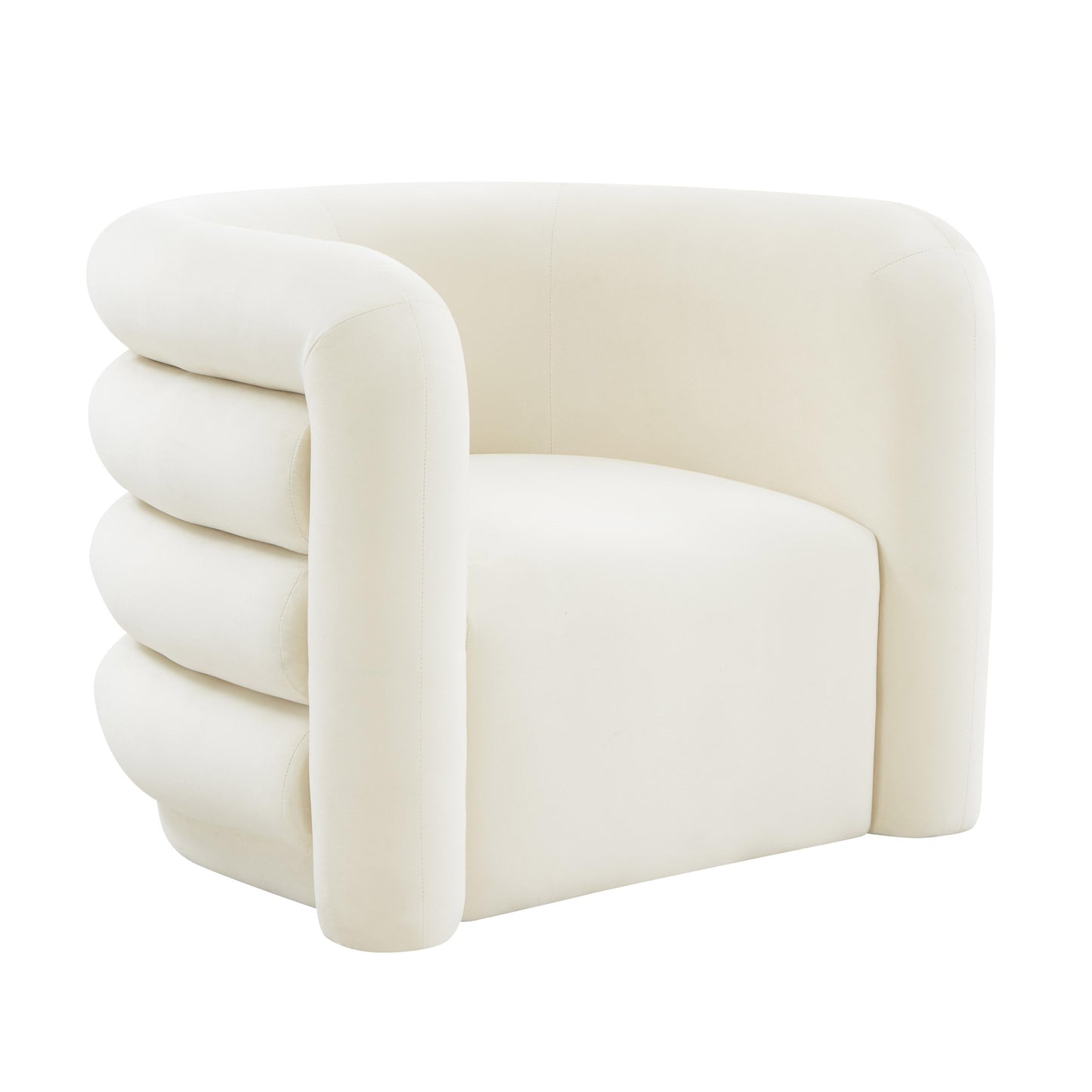 Curves Performance Velvet Lounge Chair - Cream