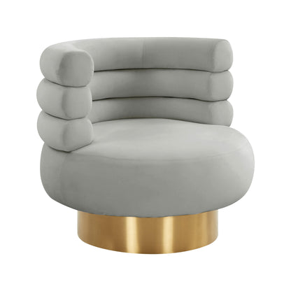 Naomi Velvet Performance Swivel Accent Chair