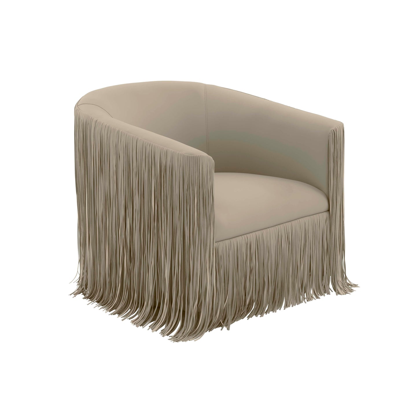Shag Me Performance Vegan Leather Swivel Accent Chair - Grey