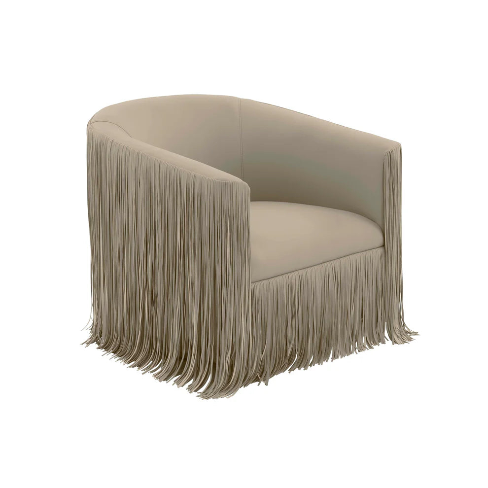 Shag Me Performance Vegan Leather Swivel Accent Chair