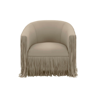 Shag Me Performance Vegan Leather Swivel Accent Chair