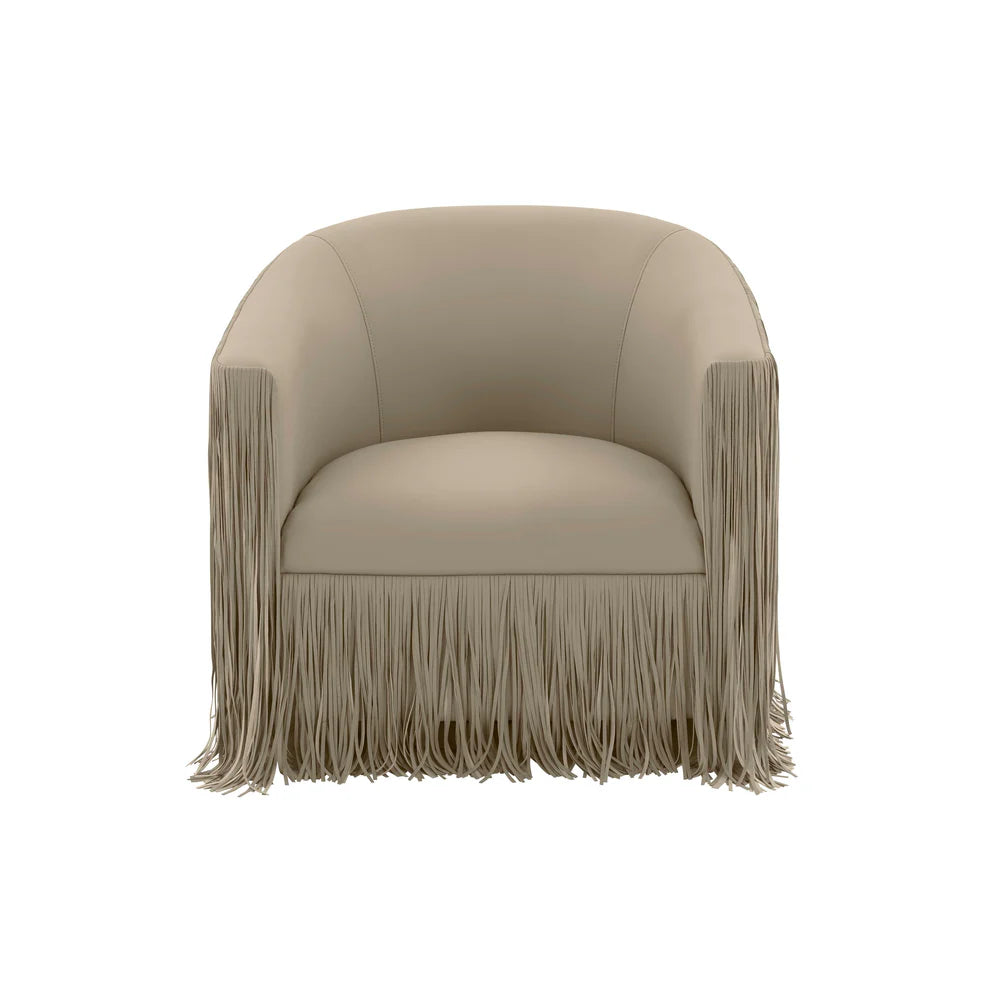 Shag Me Performance Vegan Leather Swivel Accent Chair