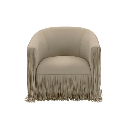 Shag Me Performance Vegan Leather Swivel Accent Chair
