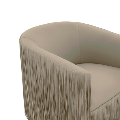 Shag Me Performance Vegan Leather Swivel Accent Chair