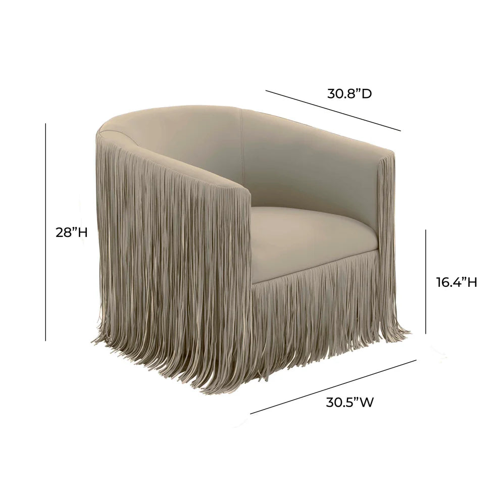 Shag Me Performance Vegan Leather Swivel Accent Chair