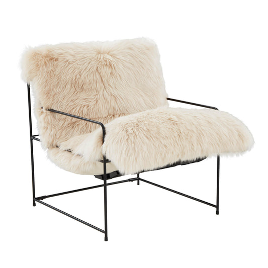 Kimi Genuine Sheepskin Accent Chair - Natural