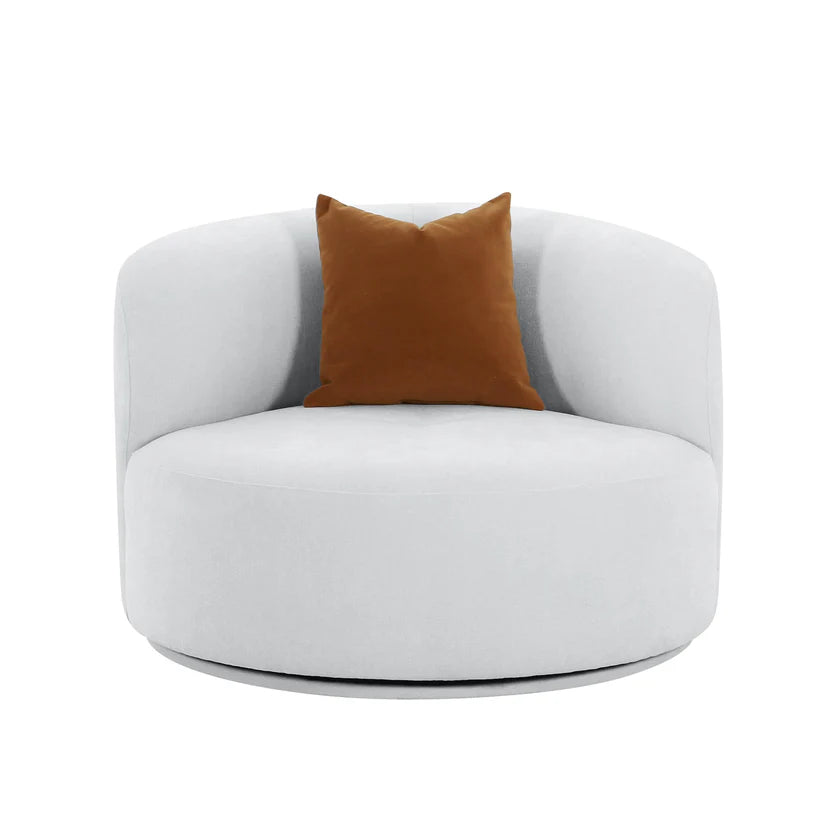 Fickle Grey Velvet Swivel Chair