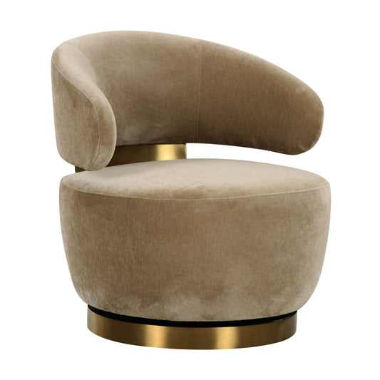 Austin Upcycled Contract-Grade Fabric Swivel Accent Chair - Oat
