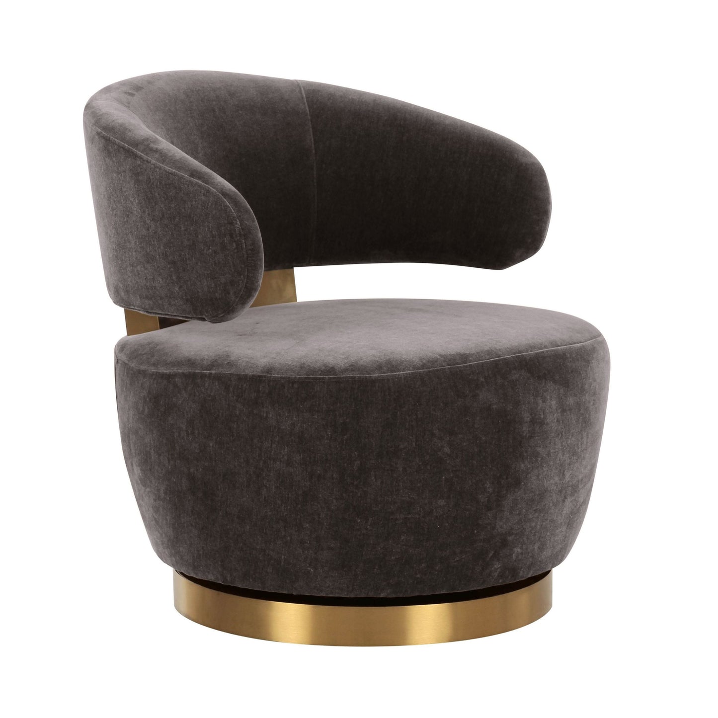 Austin Upcycled Contract-Grade Fabric Swivel Accent Chair - Storm Grey