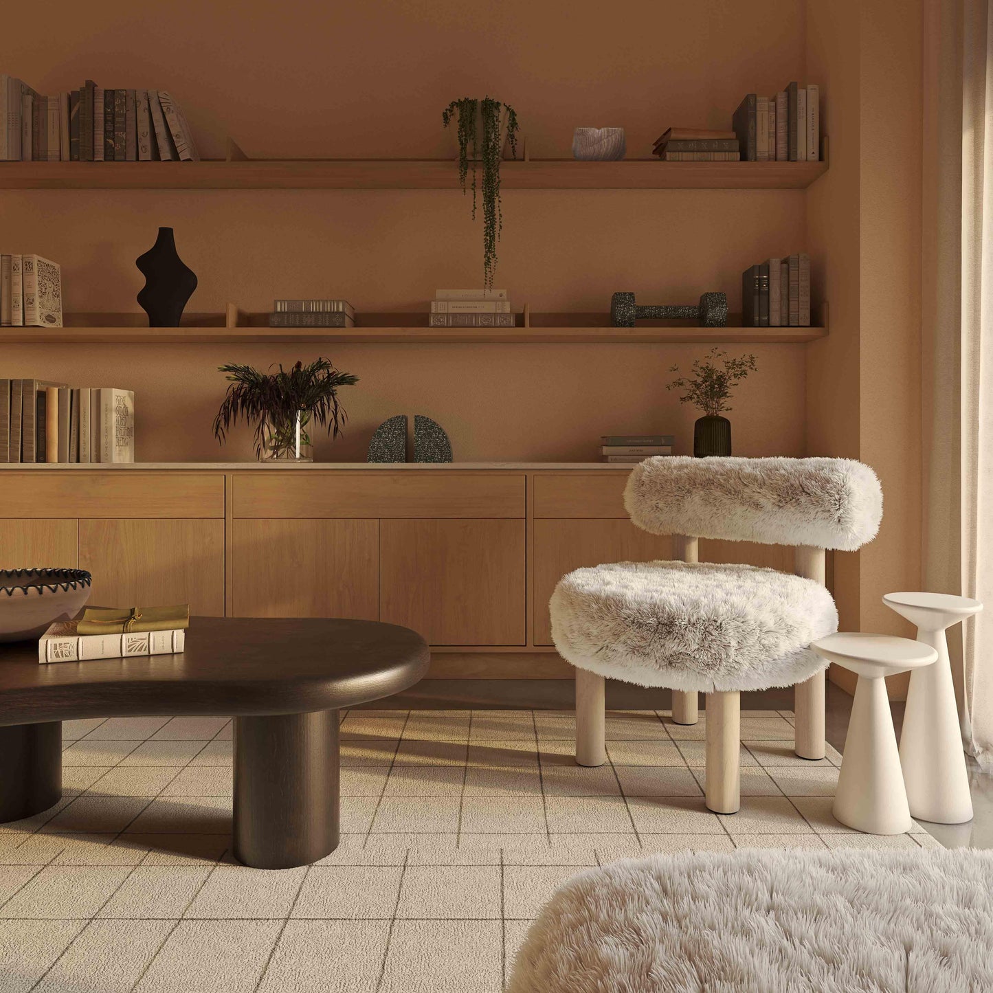 Carmel Contract-Grade Vegan Shearling Accent Chair