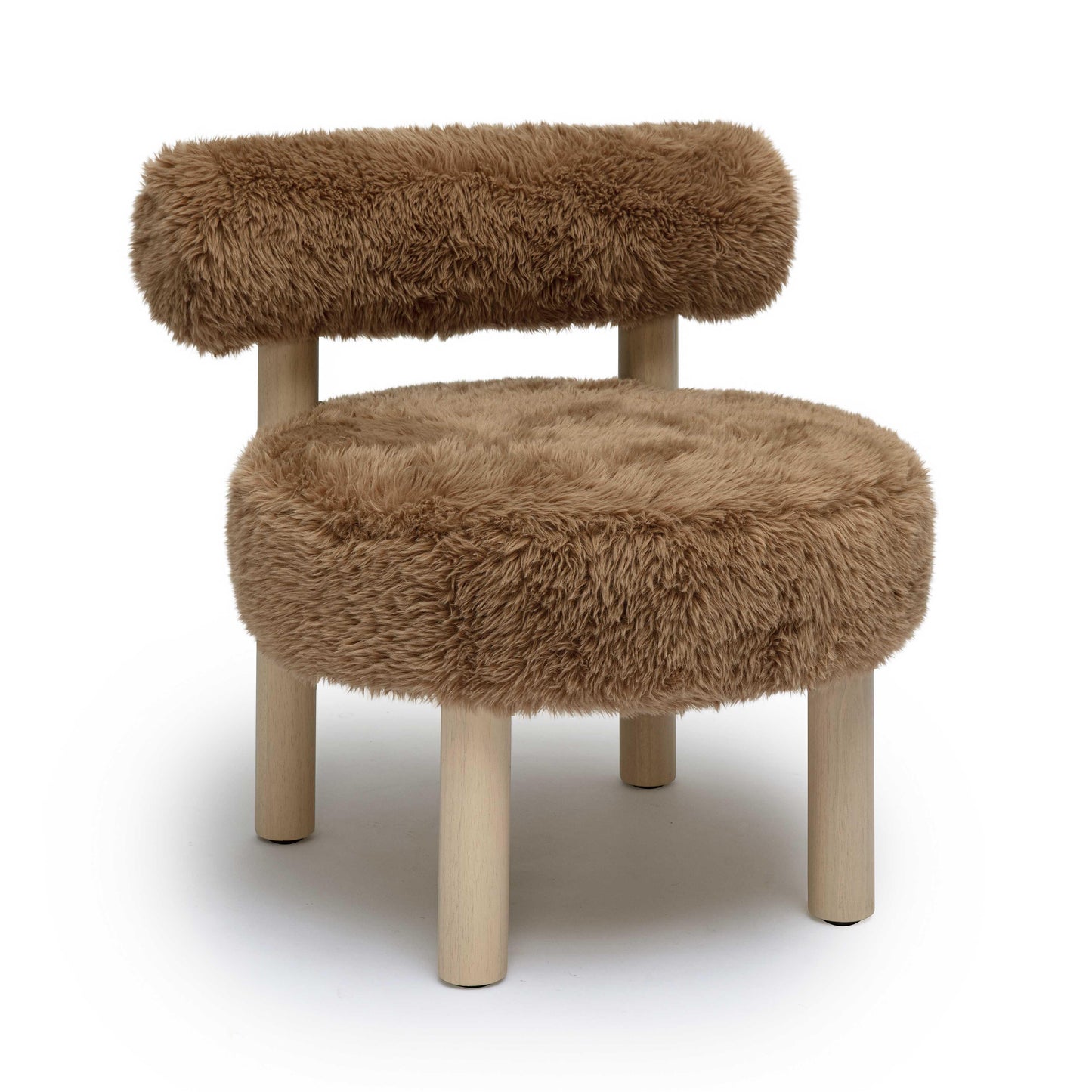 Carmel Contract-Grade Vegan Shearling Accent Chair - Taupe