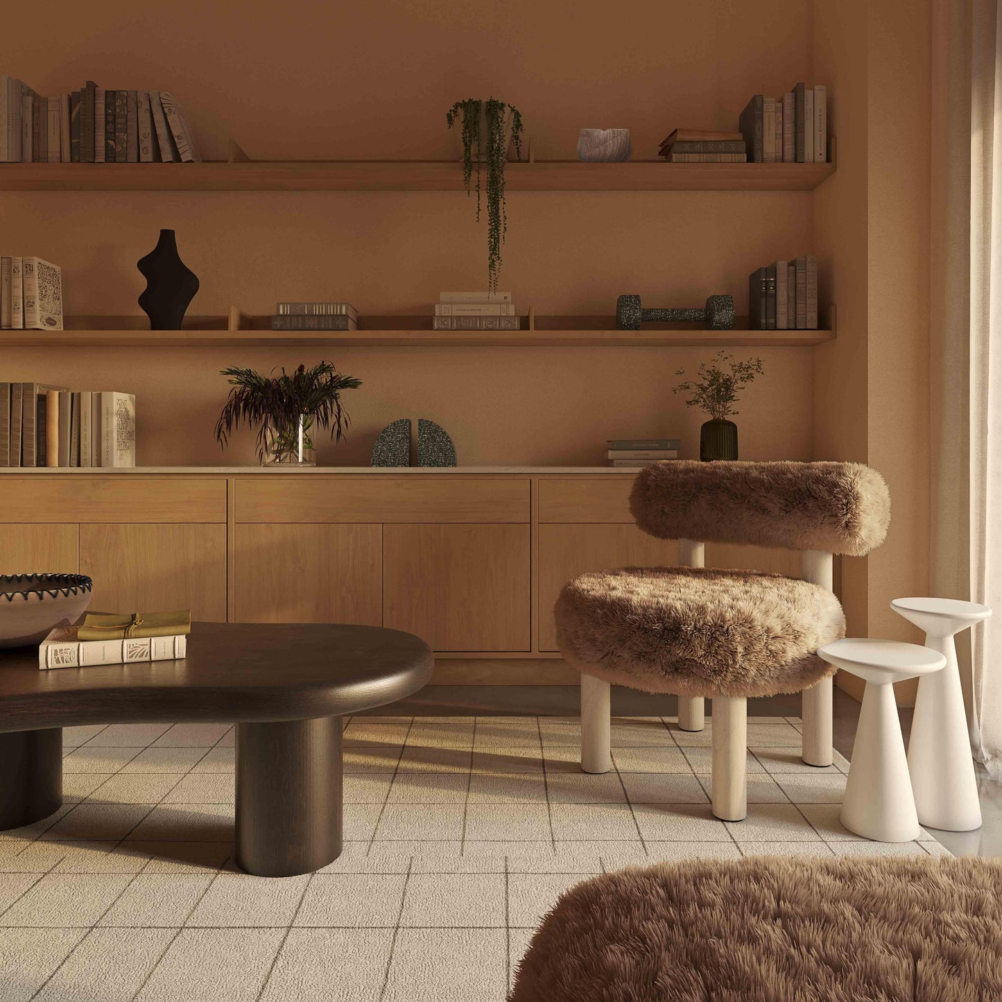 Carmel Contract-Grade Vegan Shearling Accent Chair
