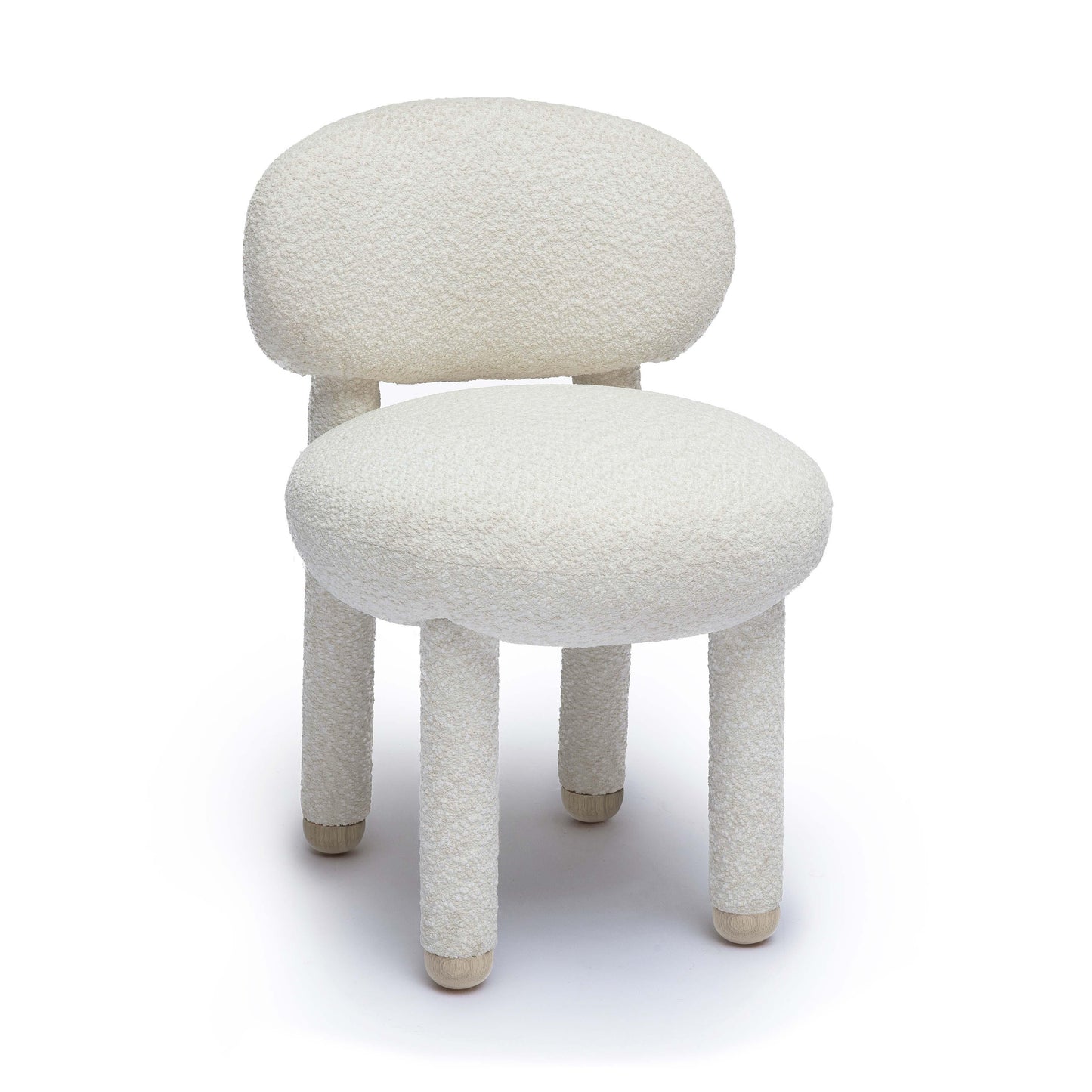 Manu Nubby Performance Fabric Side Chair - Cream