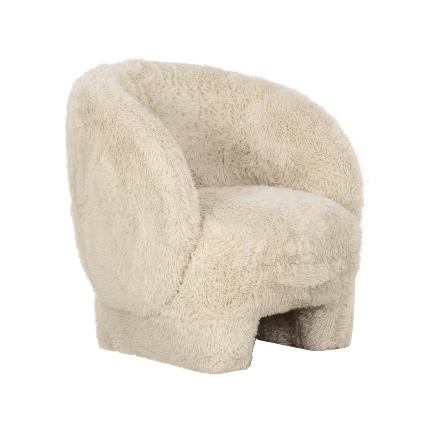 Kiki Contract-Grade Vegan Shearling Accent Chair - Natural
