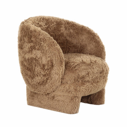 Kiki Contract-Grade Vegan Shearling Accent Chair - Taupe