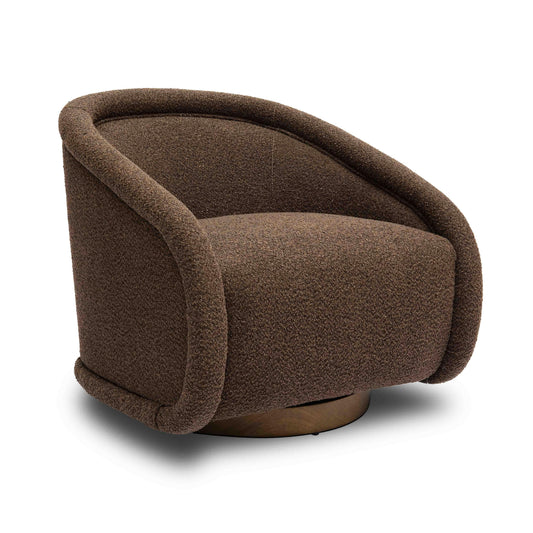 Rory Performance Boucle Swivel Accent Chair - Chocolate Brown
