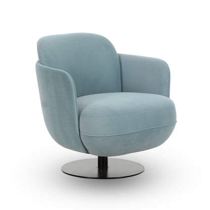 Solange Performance Velvet Swivel Accent Chair - Blue