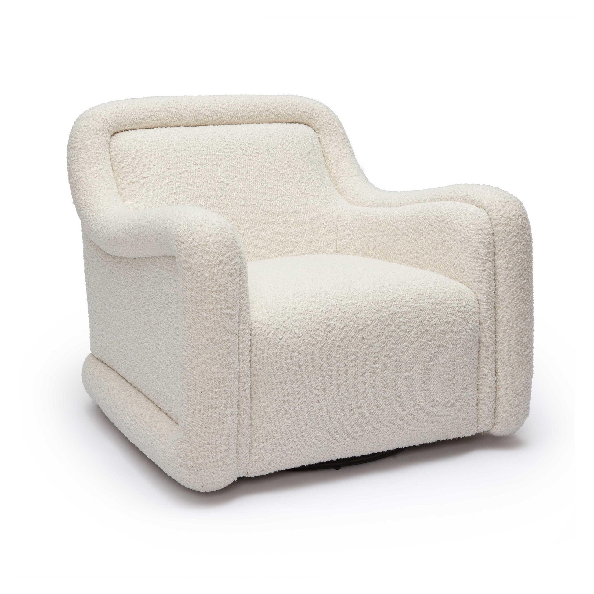 Charli Performance Boucle Swivel Chair - Cream