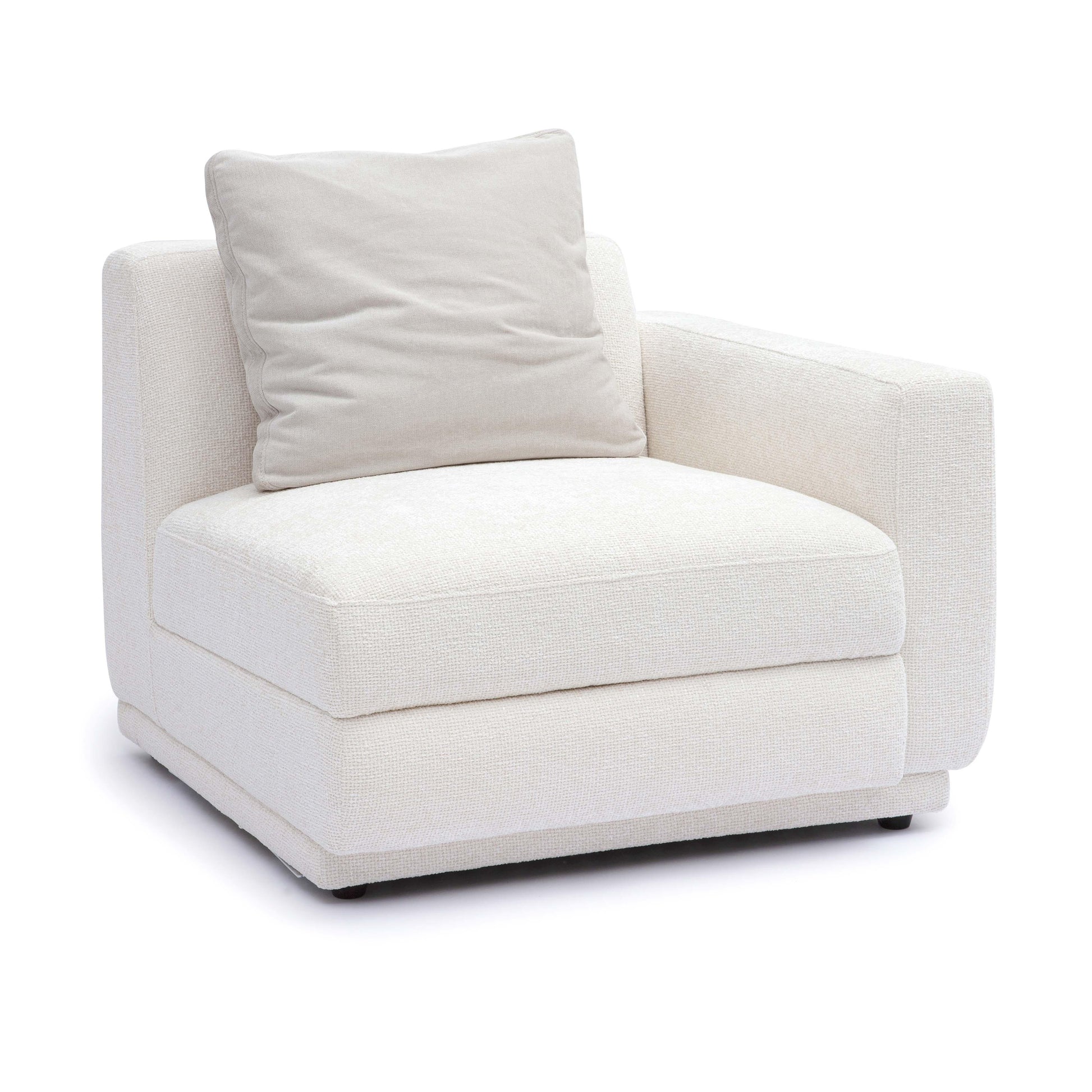 Perry Cream Performance Chenille Modular Corner Chair - RAF