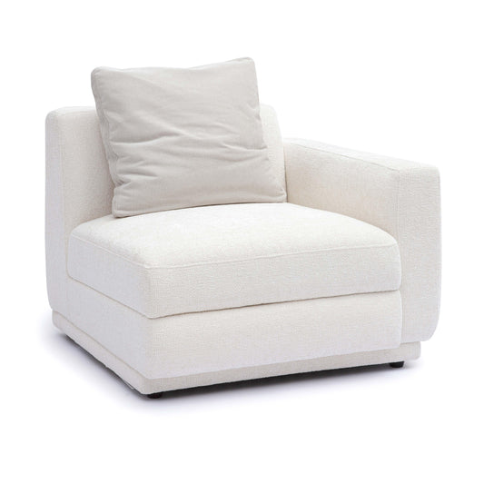 Perry Cream Performance Chenille Modular Corner Chair - RAF