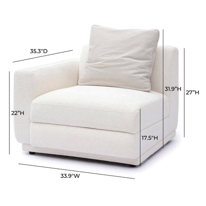 Perry Cream Performance Chenille Modular Corner Chair