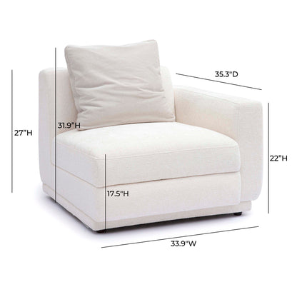 Perry Cream Performance Chenille Modular Corner Chair