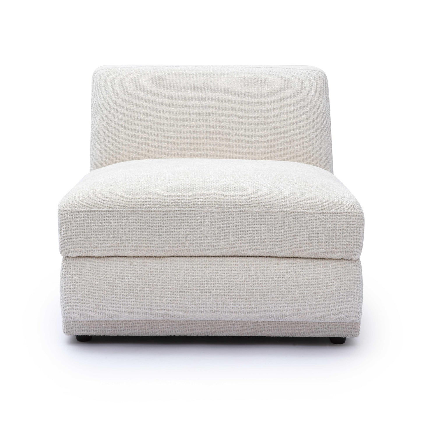 Perry Cream Performance Chenille Modular Armless Chair