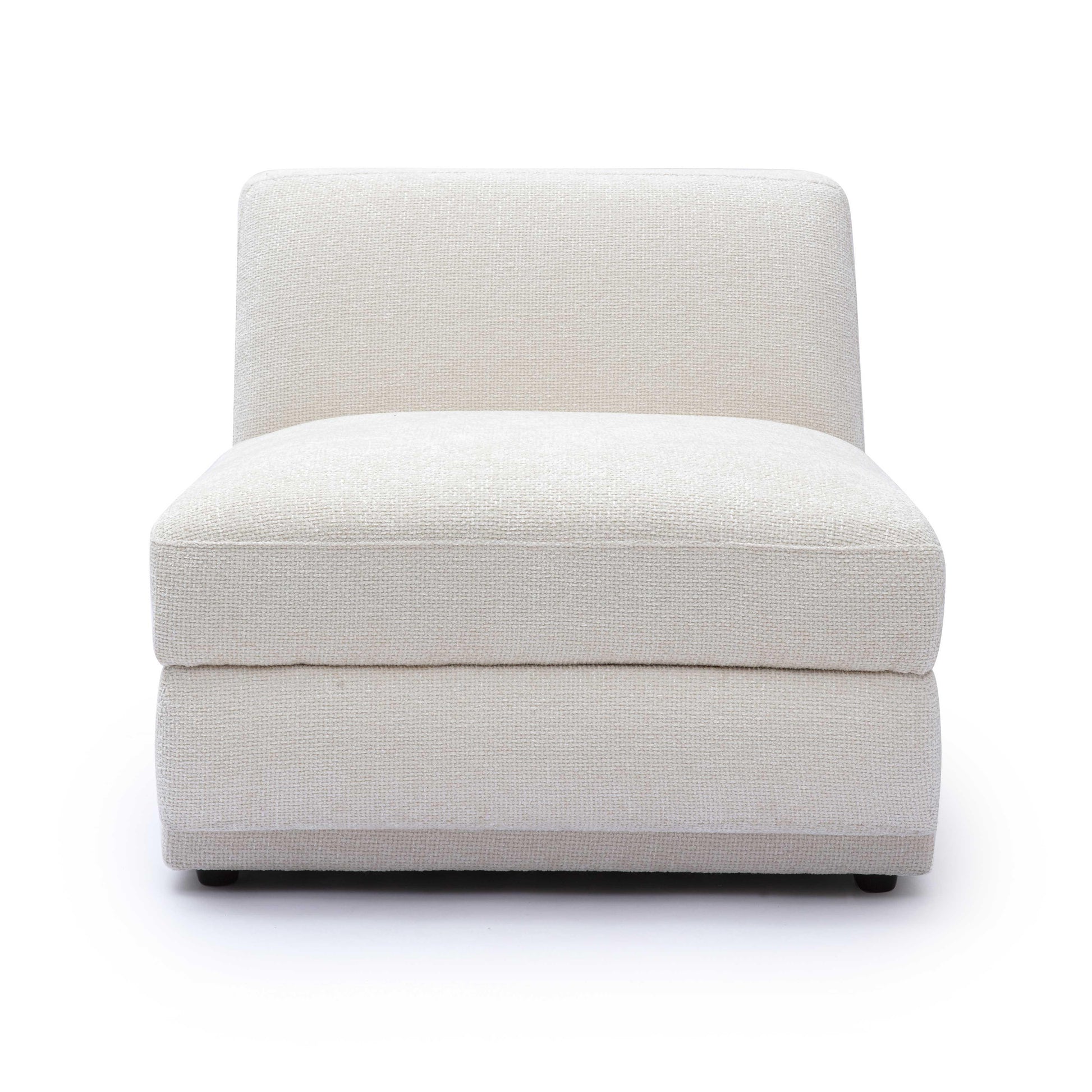 Perry Cream Performance Chenille Modular Armless Chair