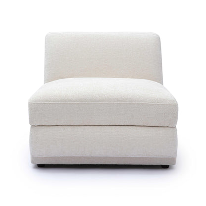 Perry Cream Performance Chenille Modular Armless Chair