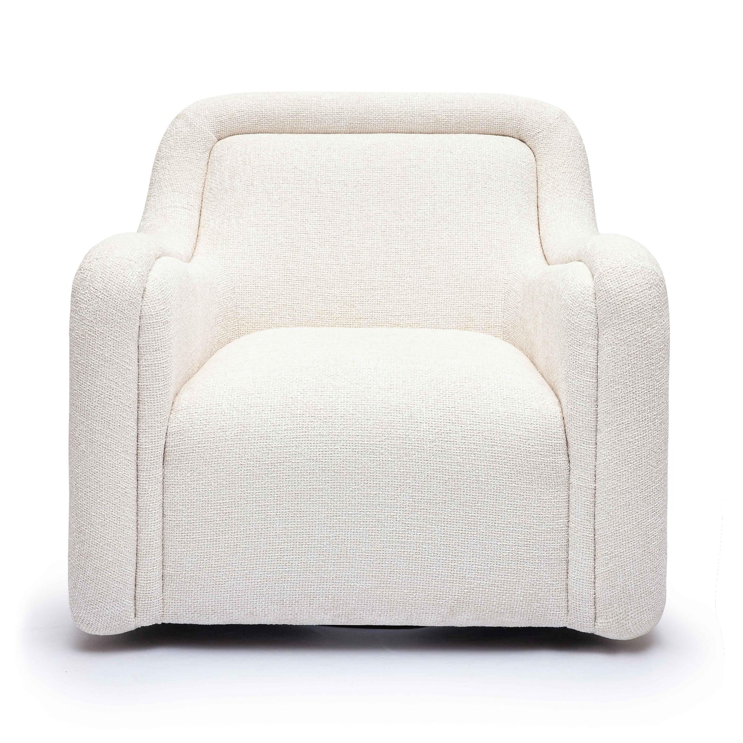 Charli Cream Performance Basketweave Chenille Swivel Chair
