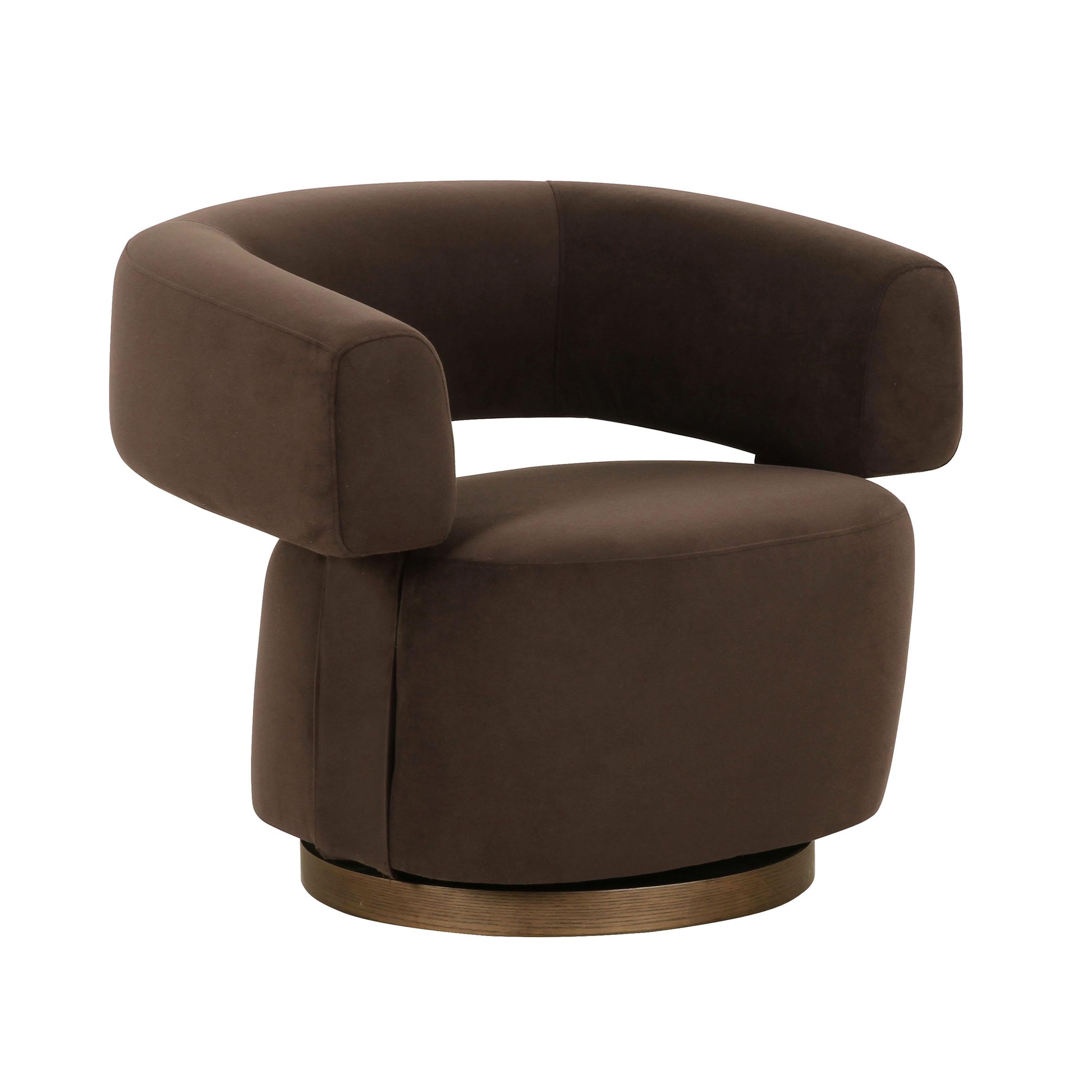 River Chocolate Brown Performance Velvet Swivel Accent Chair - Default Variant
