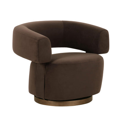River Chocolate Brown Performance Velvet Swivel Accent Chair - Default Variant