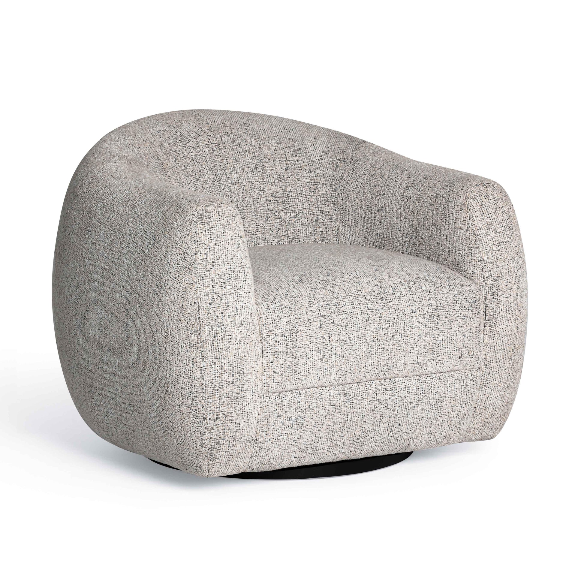 Judy Black and White Woven Performance Fabric Swivel Accent Chair - Default Variant