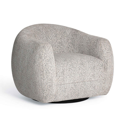 Judy Black and White Woven Performance Fabric Swivel Accent Chair - Default Variant