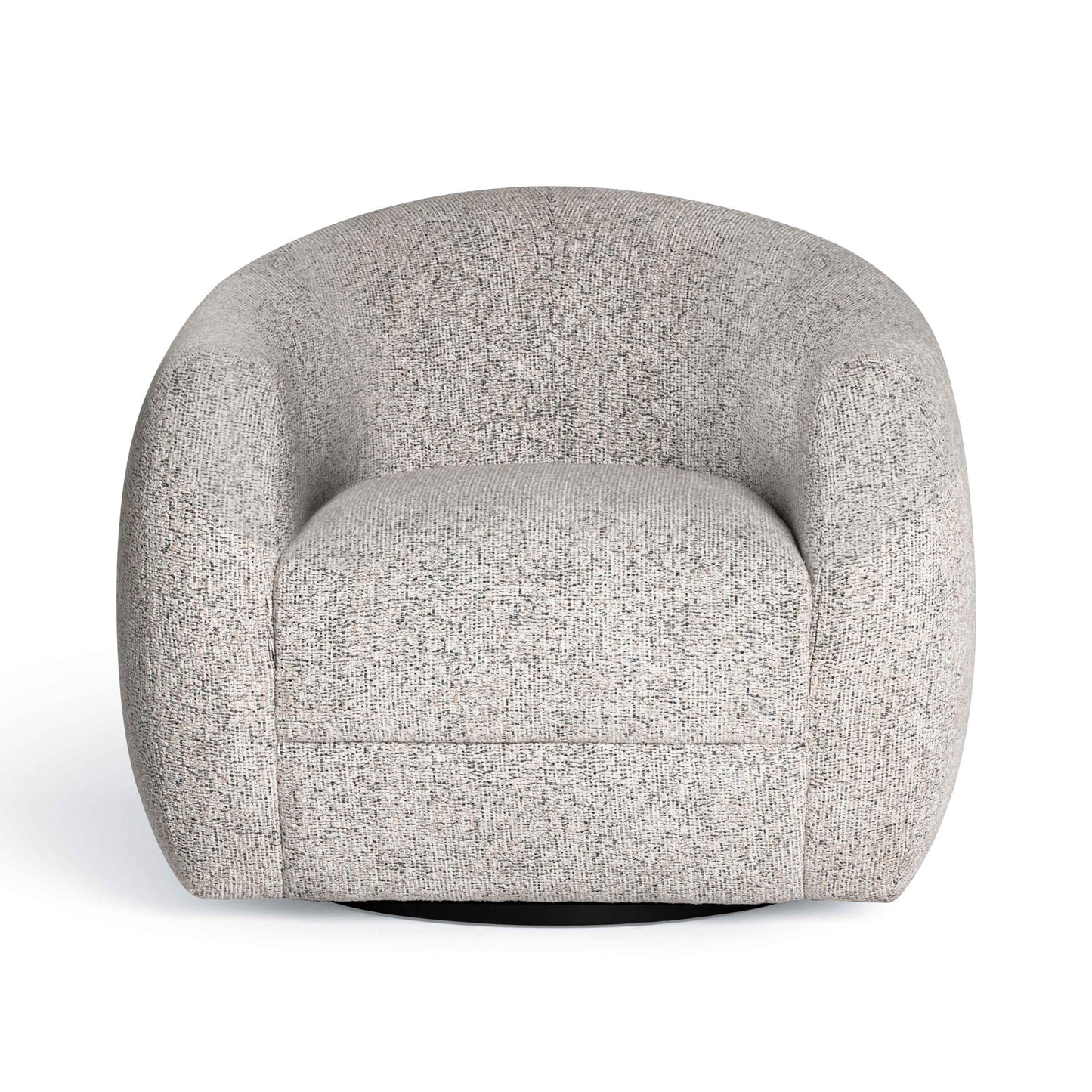 Judy Black and White Woven Performance Fabric Swivel Accent Chair