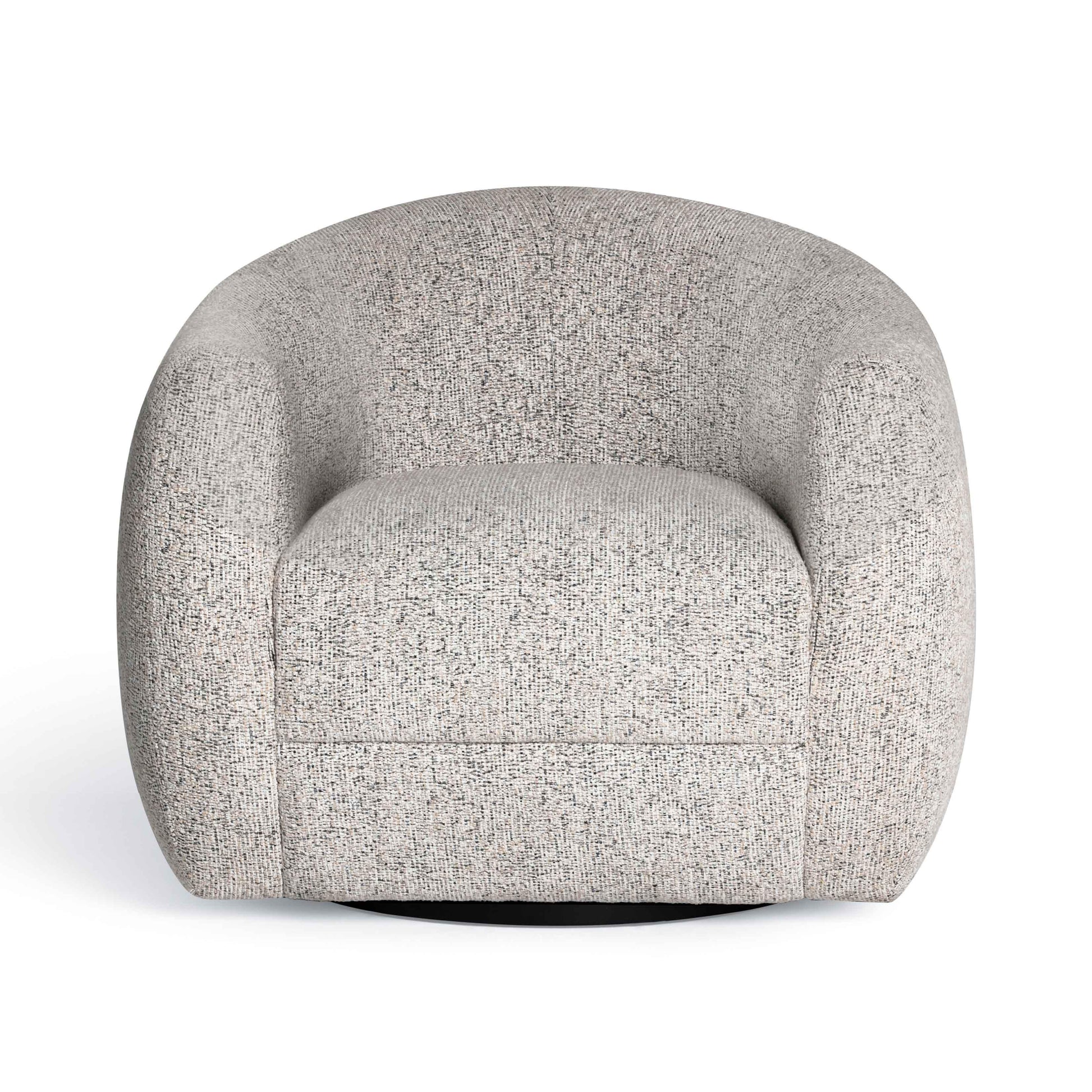 Judy Black and White Woven Performance Fabric Swivel Accent Chair