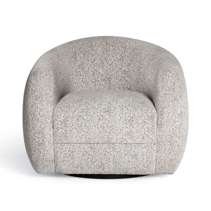 Judy Black and White Woven Performance Fabric Swivel Accent Chair