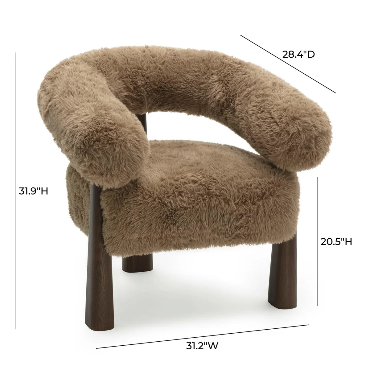 Spara Contract-Grade Straight Vegan Shearling Accent Chair