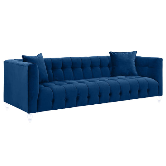 Bea 90.6" Performance Velvet Tufted Sofa - Navy