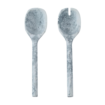 Mera Resin Serving Spoons - Set of 2 - Black and White