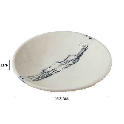Ikani Black &amp; White Resin Serving Plate