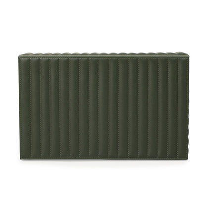 Eton Ribbed Green Vegan Leather Contract-Grade Storage Box