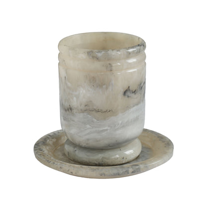 Channeled Swirl Resin Kiddush Cup - Onyx