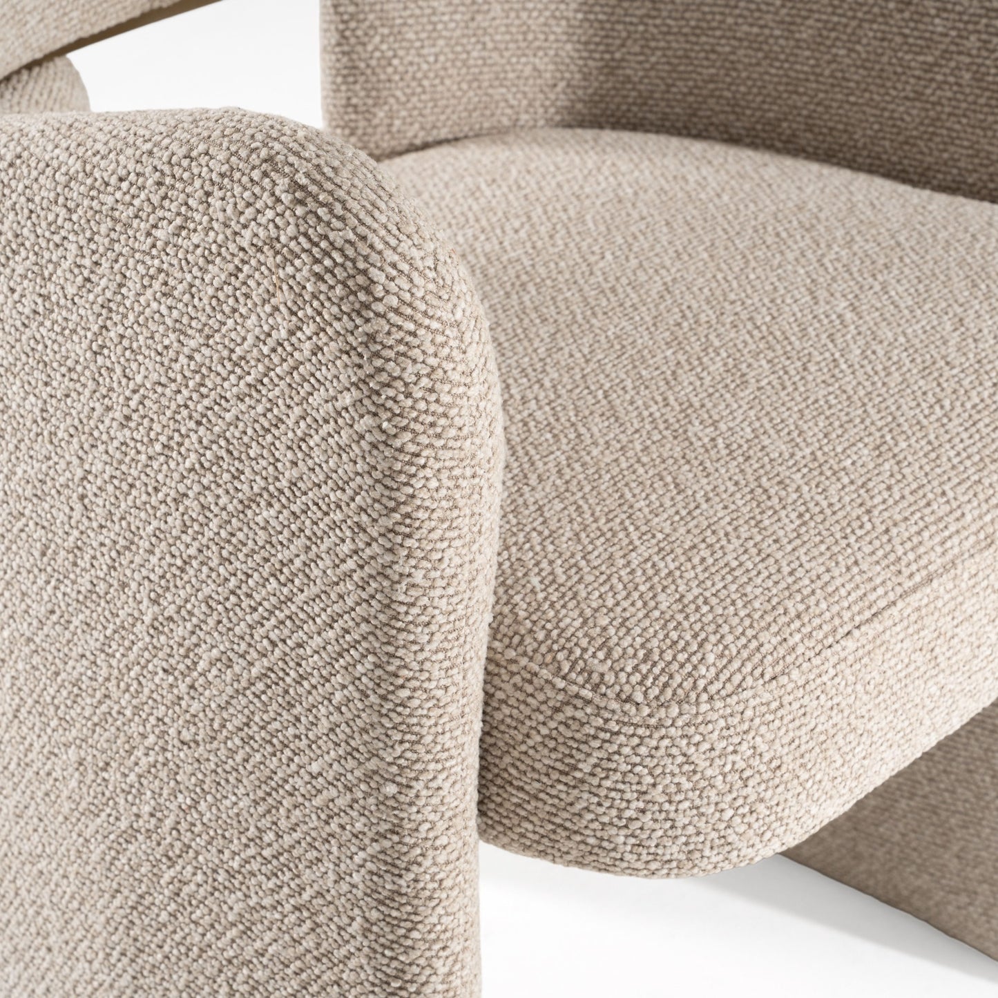 Ashley - Modern Beige Fabric + Brushed Brass Dining Chair