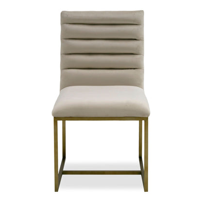 Barker - Modern Beige & Brush Gold Dining Chair (Set of 2)