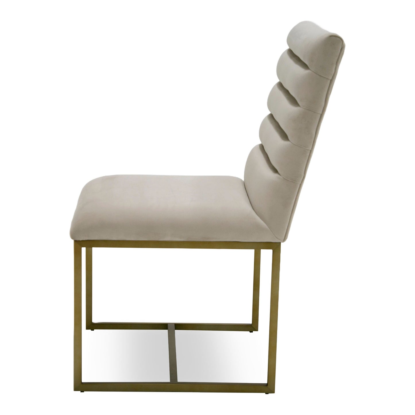 Barker - Modern Beige & Brush Gold Dining Chair (Set of 2)