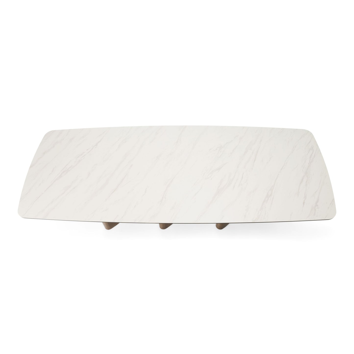 Bounty Modern White Ceramic & Antique Brass Dining Table
