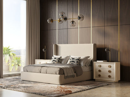 Byrne - Modern Beige Fabric Bed