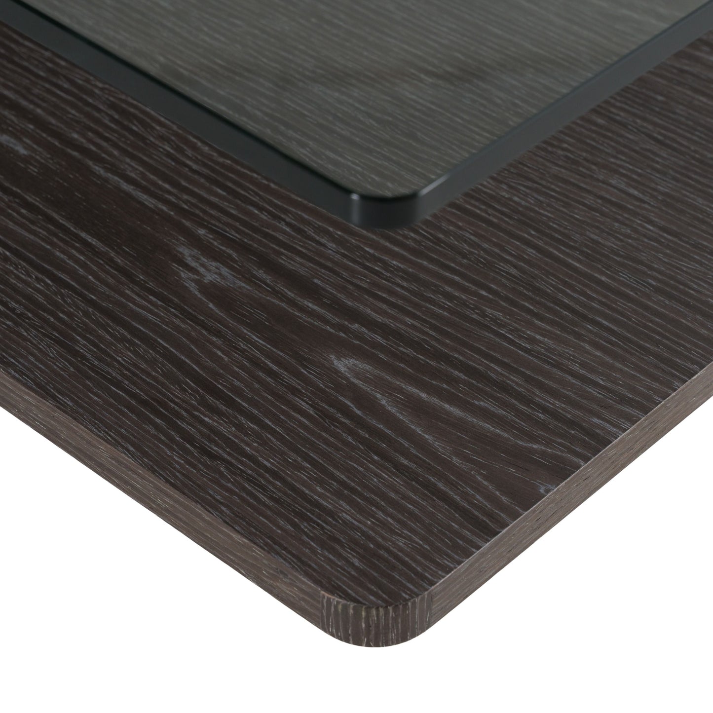 Clarion - Modern Walnut & Grey Glass Coffee Table